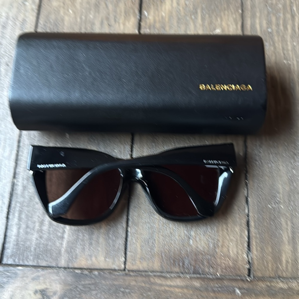 Balenciaga Glossy Black Women's Sunglasses - Picture 2 of 4